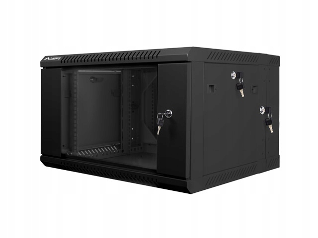 Nástenná rozvádzačová skriňa dvojdielna 19'' 6U 600x600mm čierna