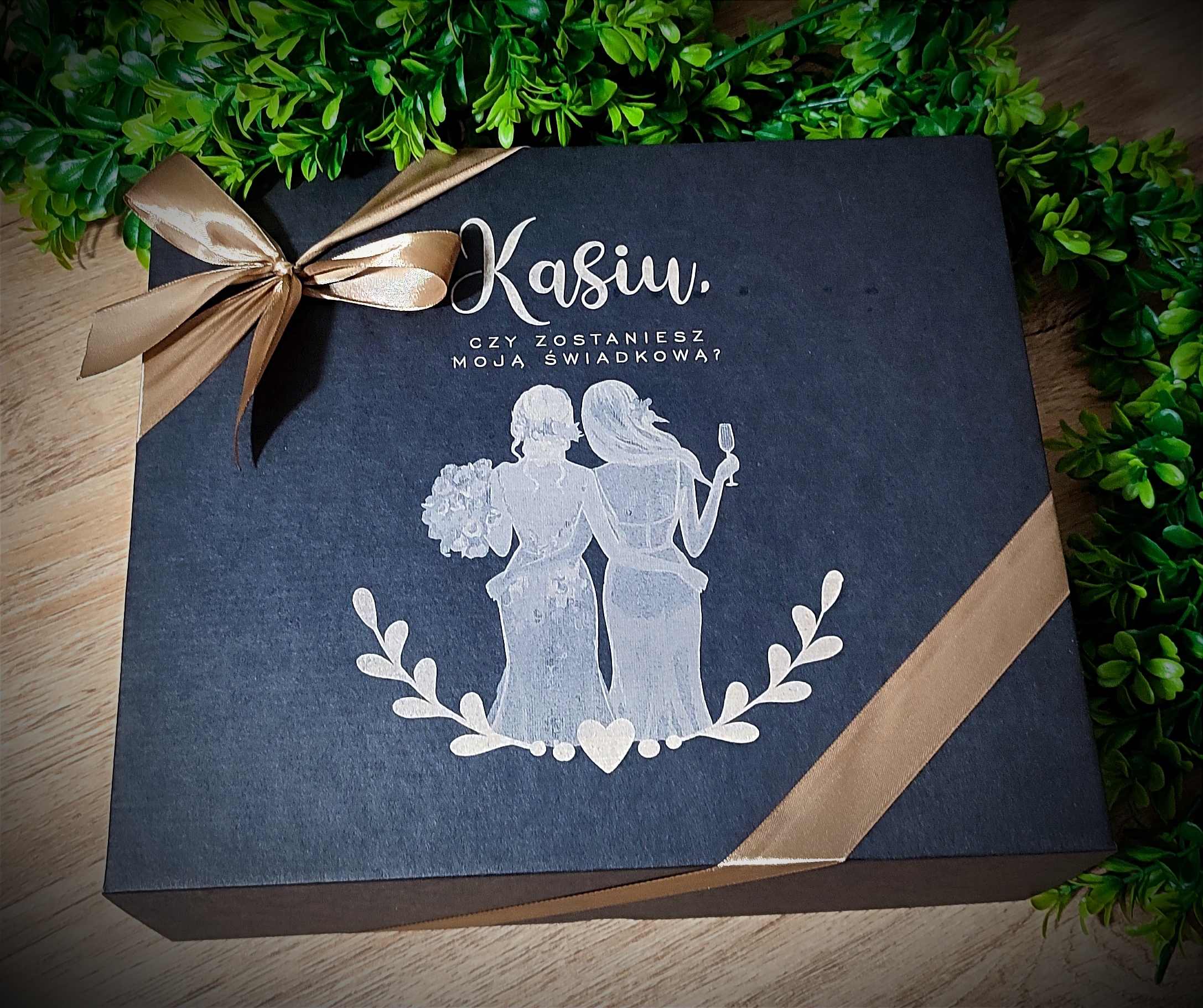 Pudełko BOX czy zostaniesz ŚWIADKOWĄ ŚWIADKIEM na prezent ŚLUB ze wtążką Marka inny