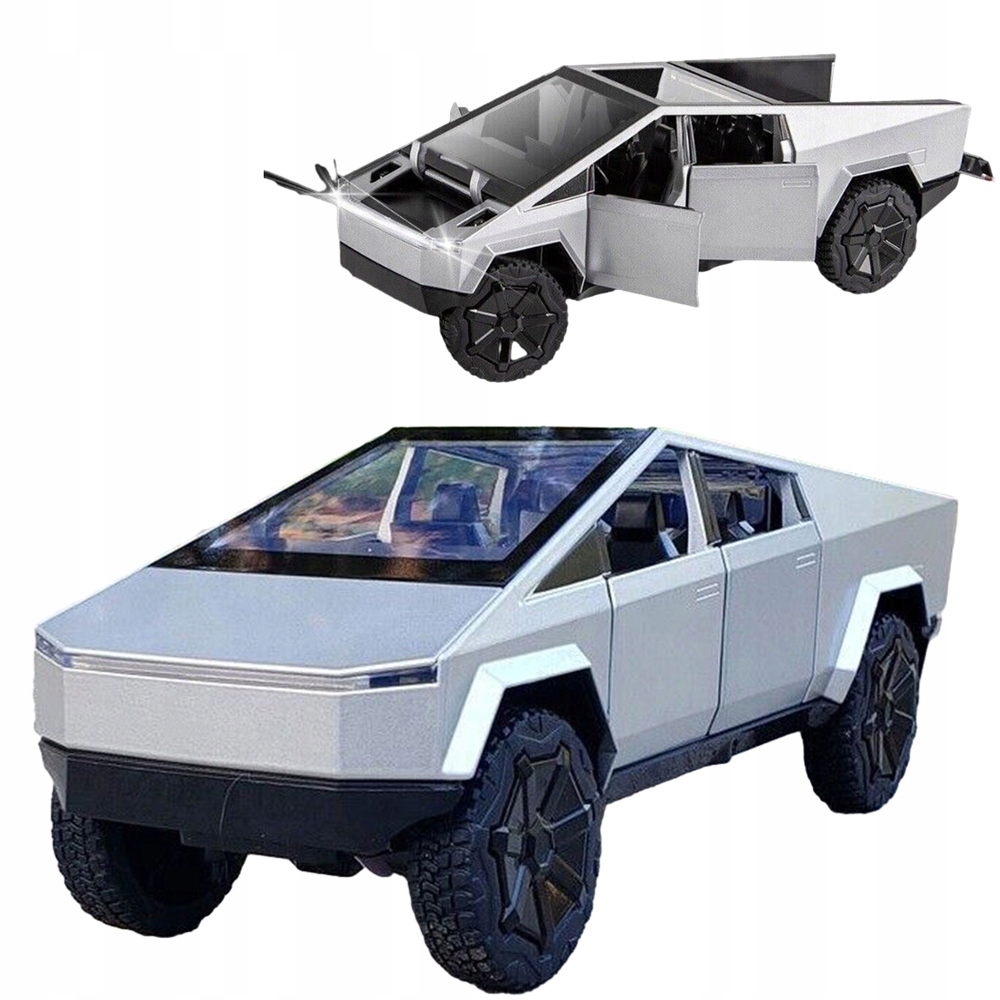 1:24 Stříbrný Model Tesla Autíčko Zvuk A Světlo