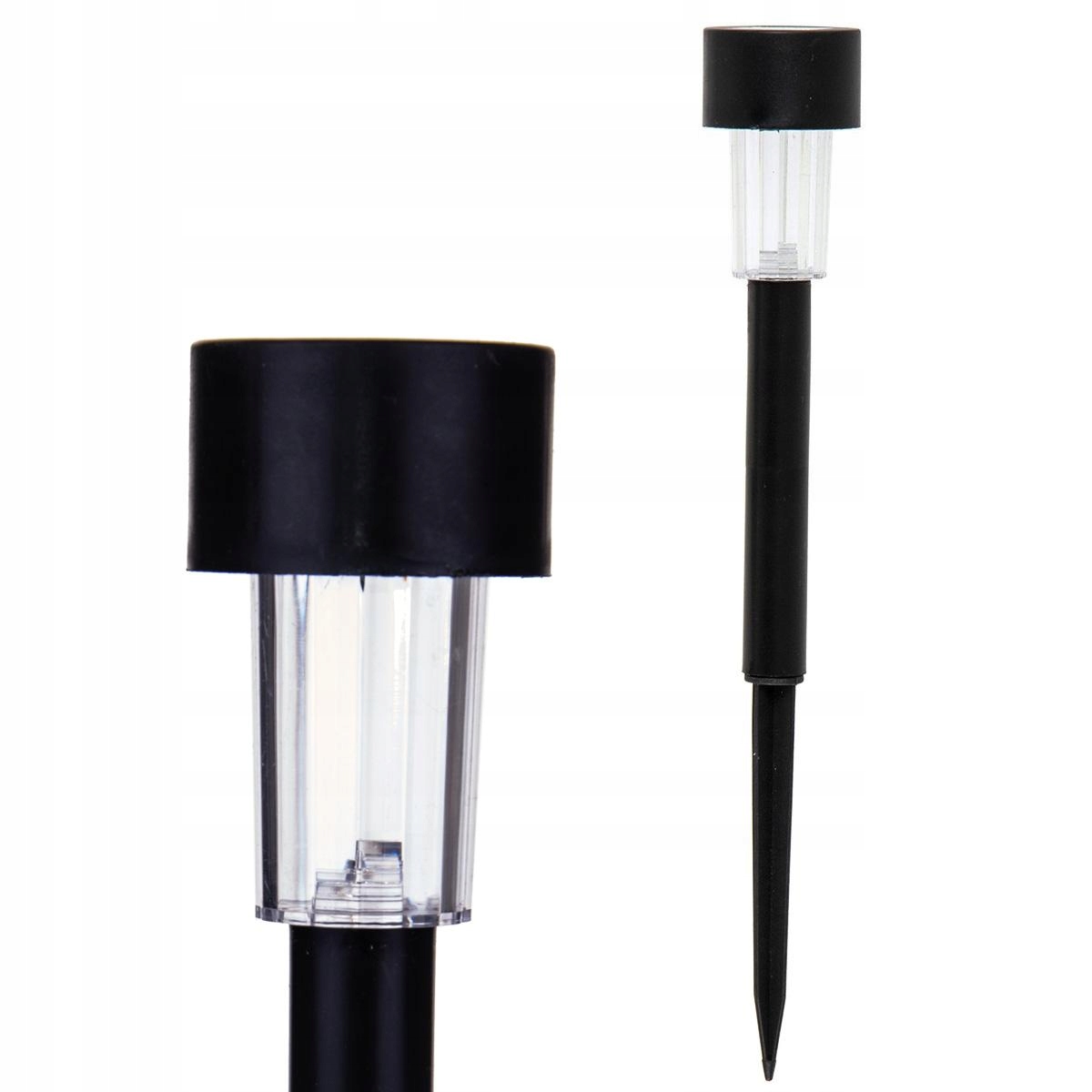 Lampa solarna ogrodowa LED czarna ⌀4,6 cm – prosta klasyczna, do wbijania