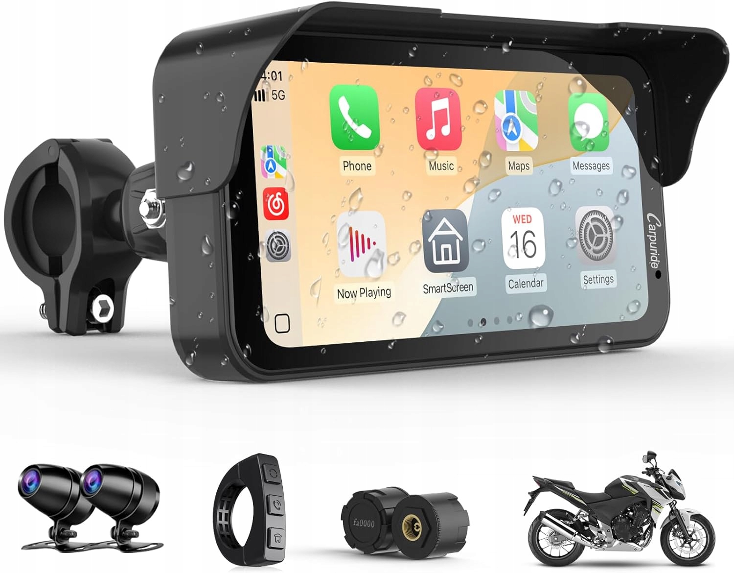 Carpuride W603DT Motocykl CarPlay Android Auto Ekran 6,3