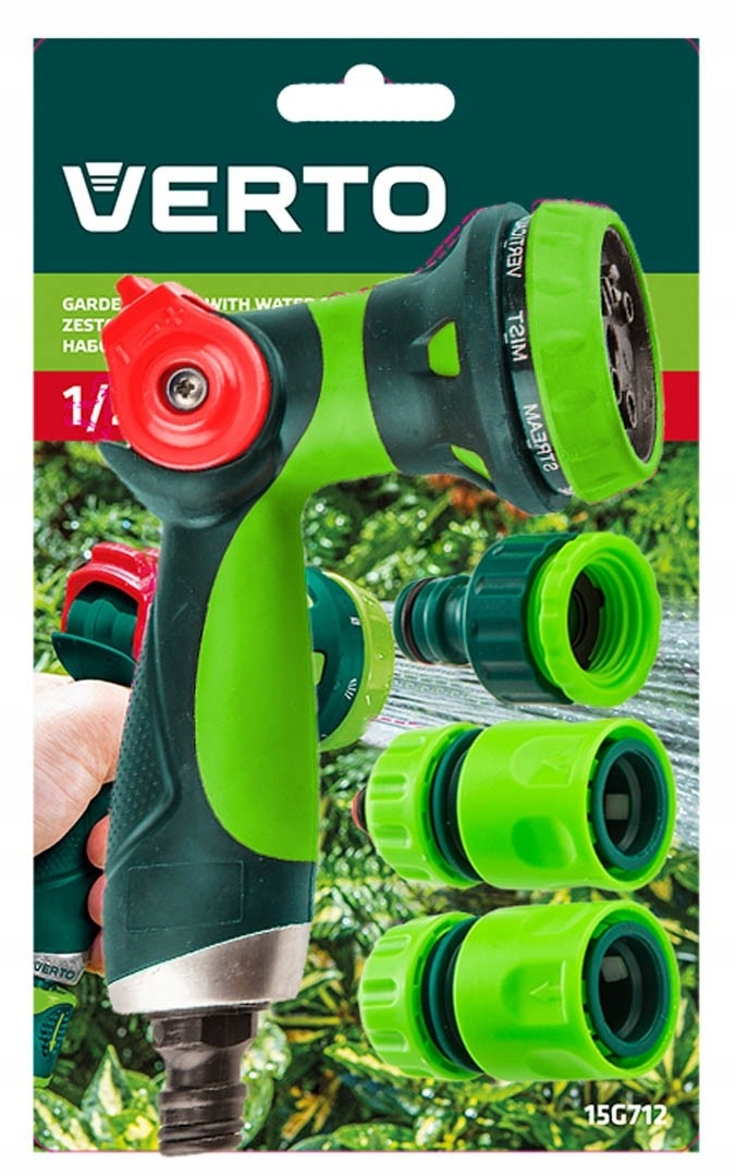 PISTOLET OGRODOWY ZRASZACZ + ZŁĄCZKI VERTO 15G712 Kod producenta 15G712