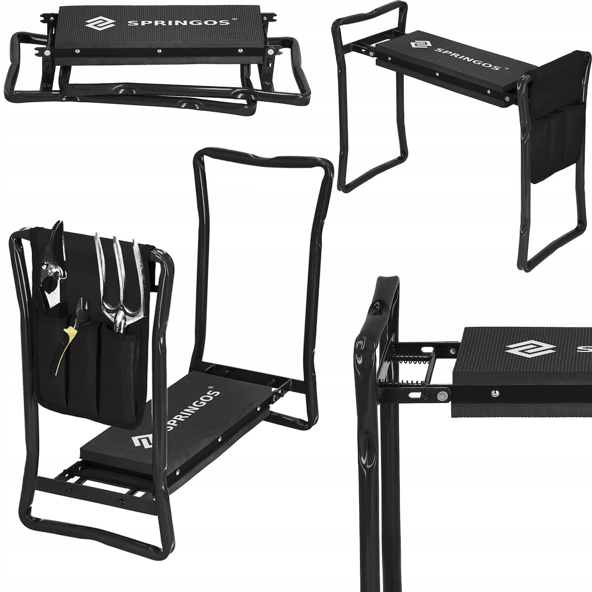 KLĘCZNIK OGRODOWY TABORET SKŁADANY SIEDZISKO SIODEŁKO KRZESŁO + PRZYBORNIK Styl nowoczesny