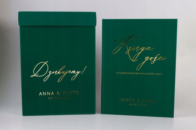 Pudełko na koperty ZŁOCONE English Green Marka inny