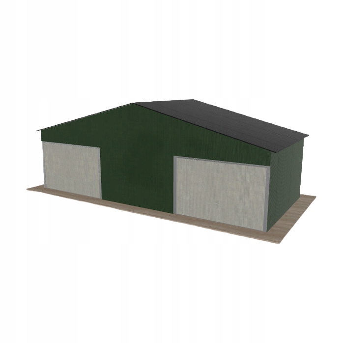 Plechová garáž 9x4 m dvoupolohová, dvoupolohová, zelená