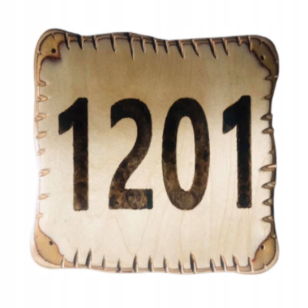 TABLICZKA ADRESOWA DREWNIANA Z NUMEREM DOMU SZYLD