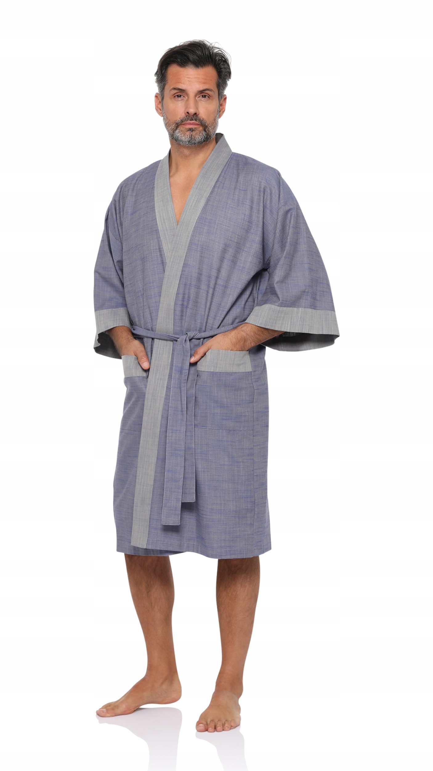 Revise RE-516 Župan typu kimono – 100% bavlna – modrý – XL/XXL