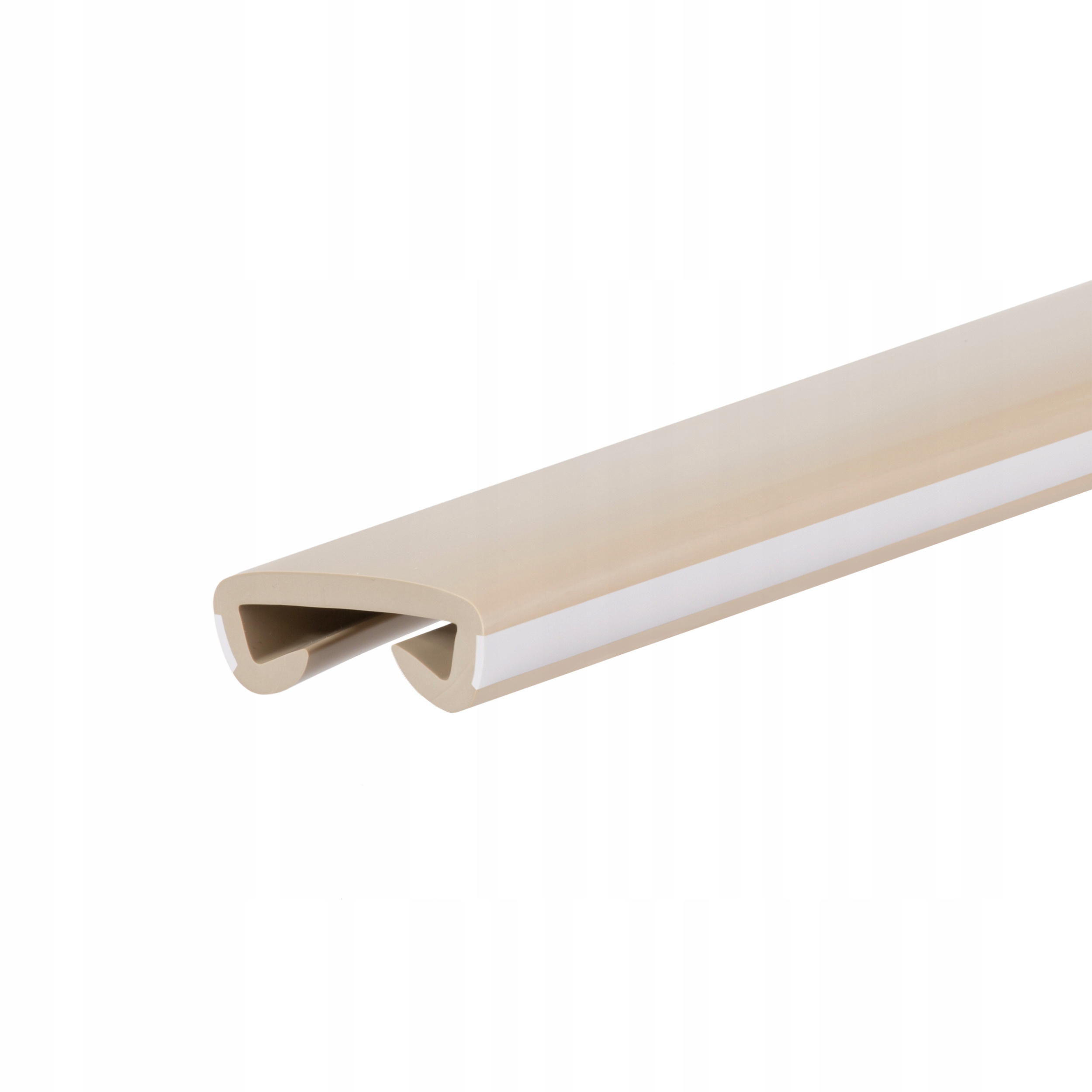 Pvc zábradliová lišta Lux, zábradliový profil, zábradlie 40x8 mm, béžová/biela