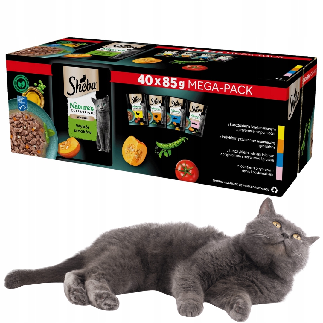 Levně Sheba Nature's mokré krmivo pro kočky Výběr příchutí v omáčce sáčky 40x85 g