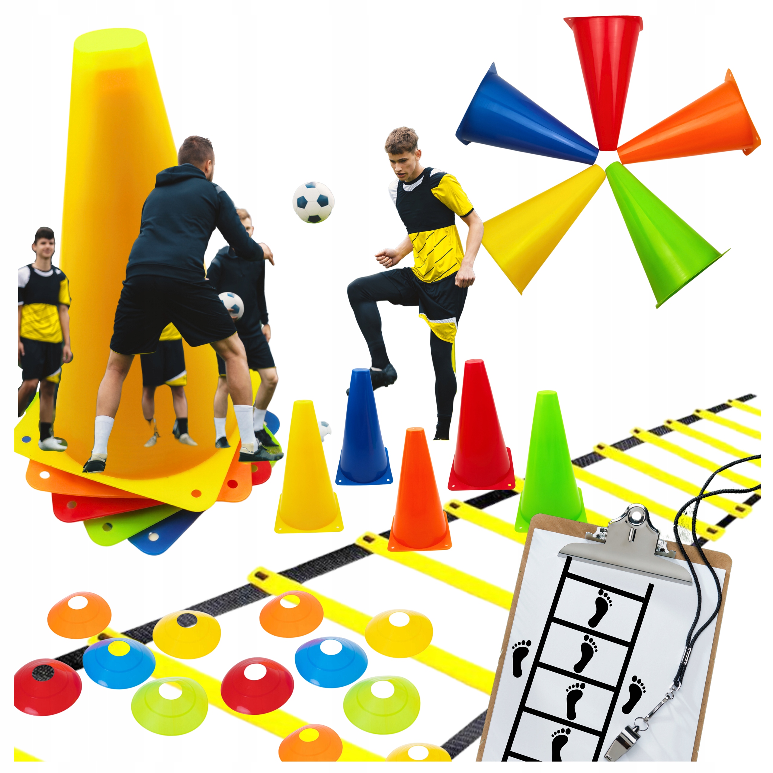 Profesjonalny Zestaw Piłkarski Drabinka Treningowa Koordynacyjna 22w1