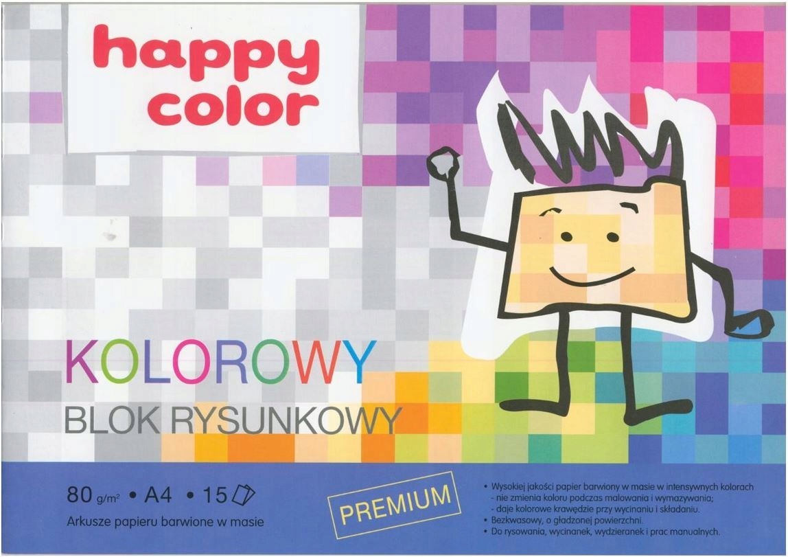 Blok rysunkowy A4 kolor 15k 80g Happy Color EAN (GTIN) 5905130106620