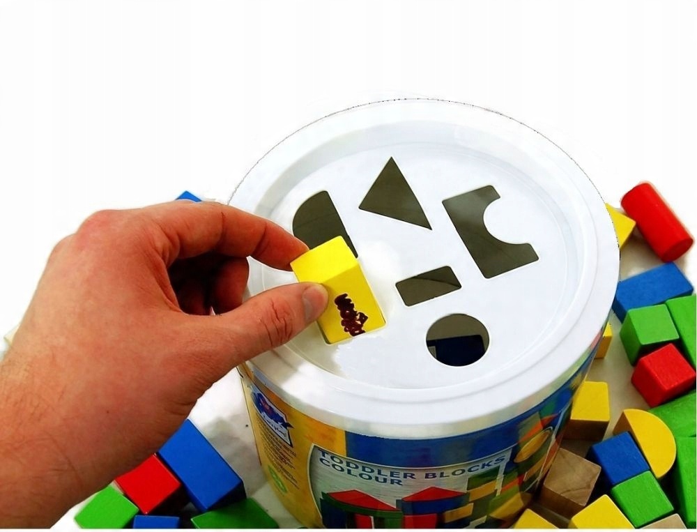 

Wiaderko Klocki Drewno Sorter Kolorowe 50 szt