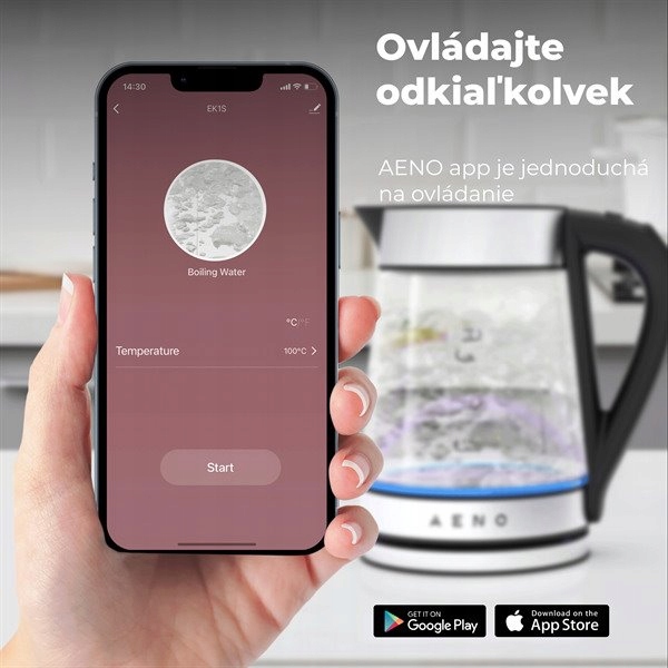Elektrická kanvica Aeno EK1S 2200 W 1,7 l čierna