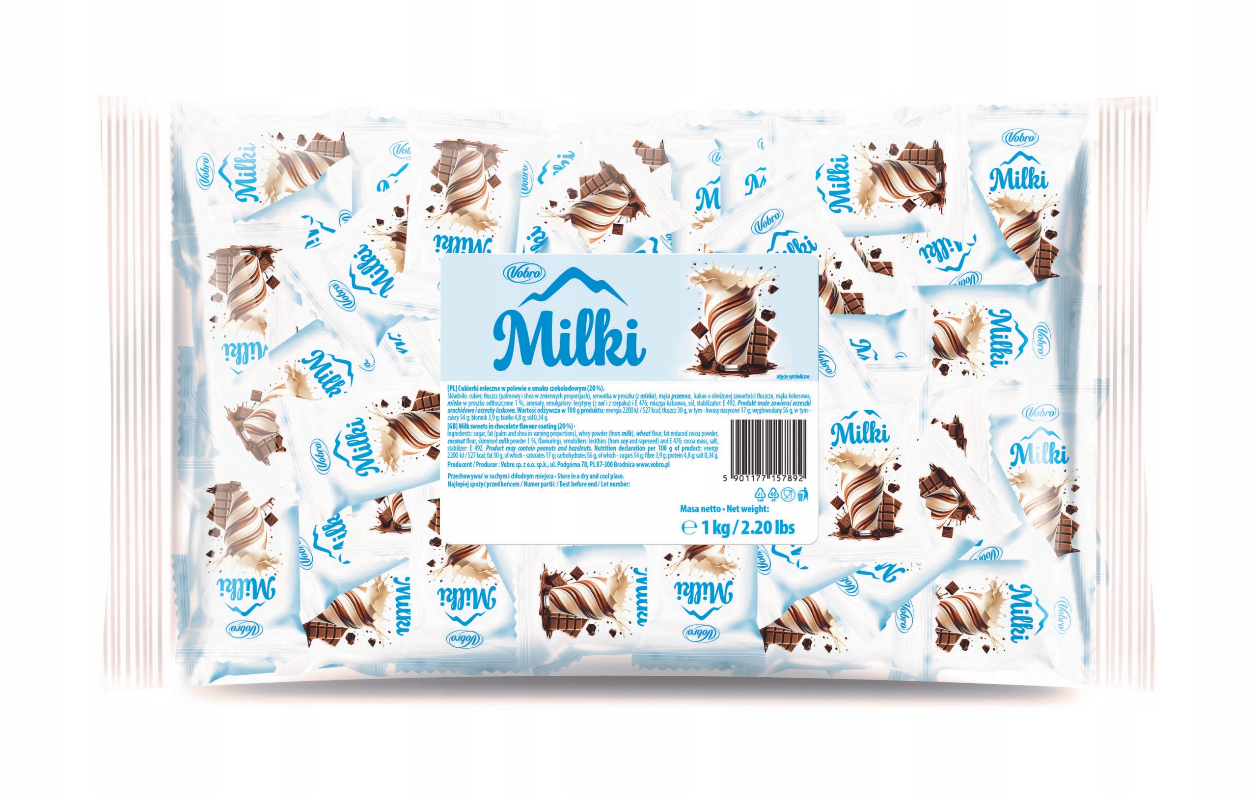 Levně Bonbóny Milki 1 kg Vobro