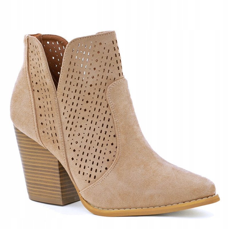 

Beżowe Botki Kowbojki Ażurowe A5616-63 r.39