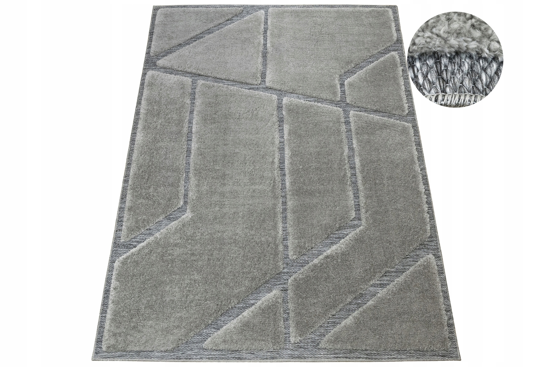 Dywan Szary Nowoczesny Shaggy Geometria Mięciutki Do Salonu Lula 240x330 cm