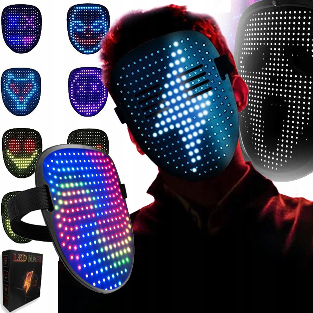 Svítící Led Maska Purge Halloween Karneval Párty Kostým 234XLED Nastavitelné