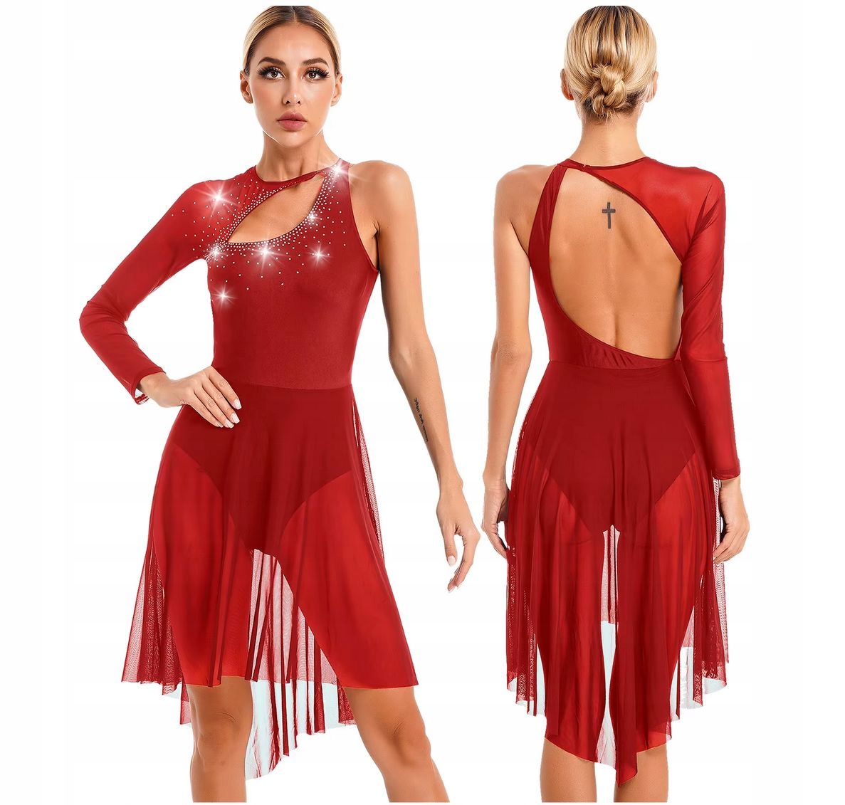 Sukienka Do Tańca Damska M Bordowa Balet Body 1744