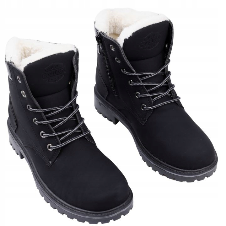 

Trapery damskie zimowe śniegowce ocieplane czarne