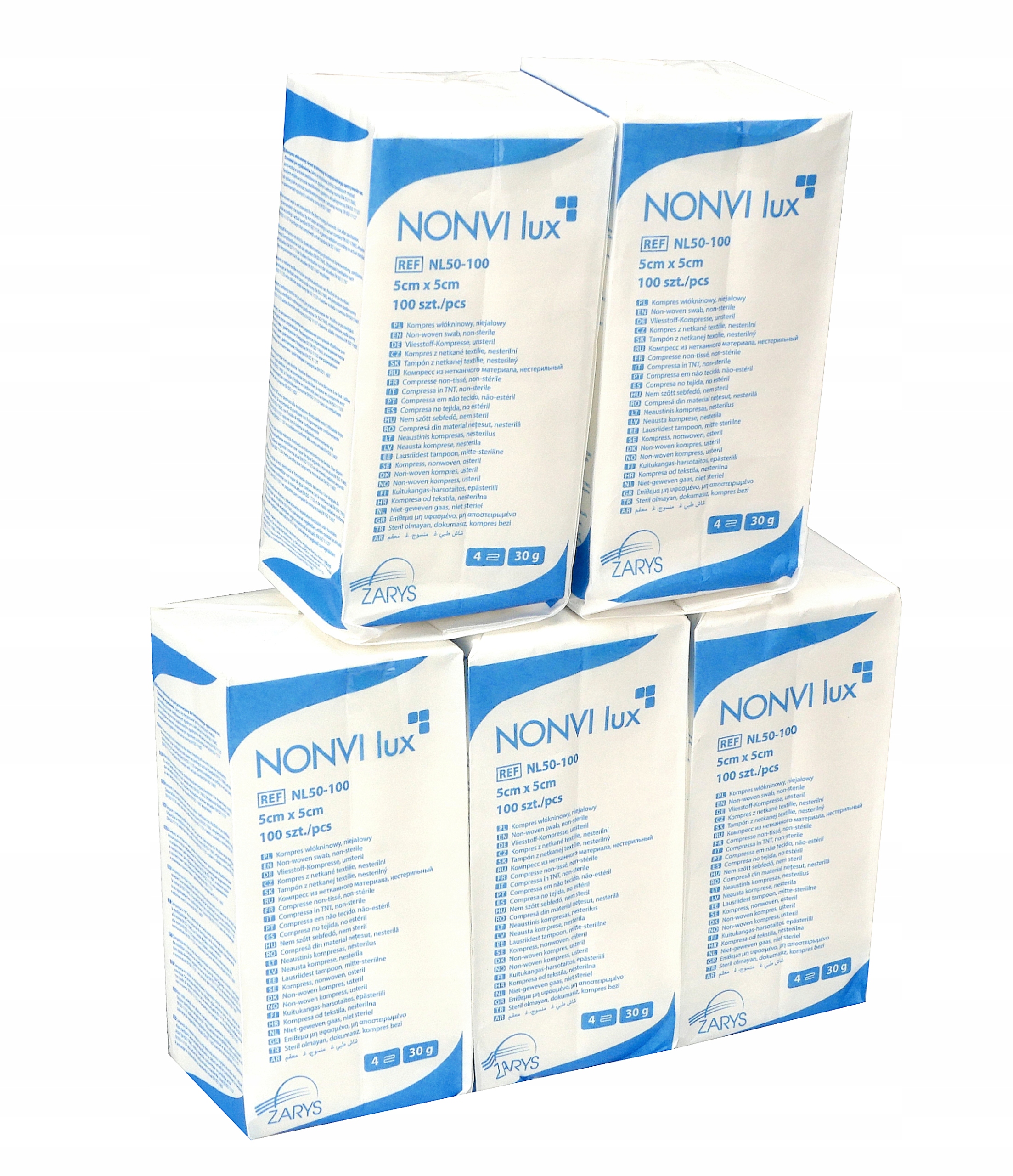 

Kompresy włókninowe niejałowe 5cmx5cm 5x100 sztuk