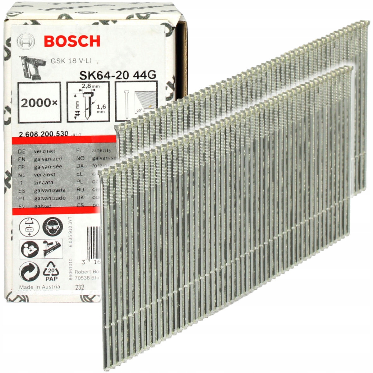 

Gwoździe stolarskie 44mm typ SK64-20 G Bosch