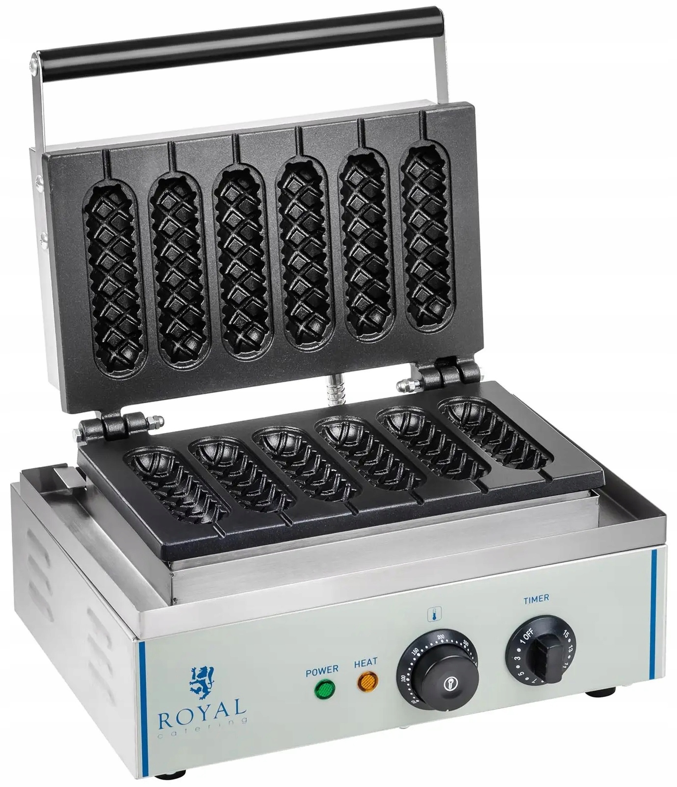 Vaflovač 1550W corn dog vafle na tyči Royal Catering RCWM-1500-S