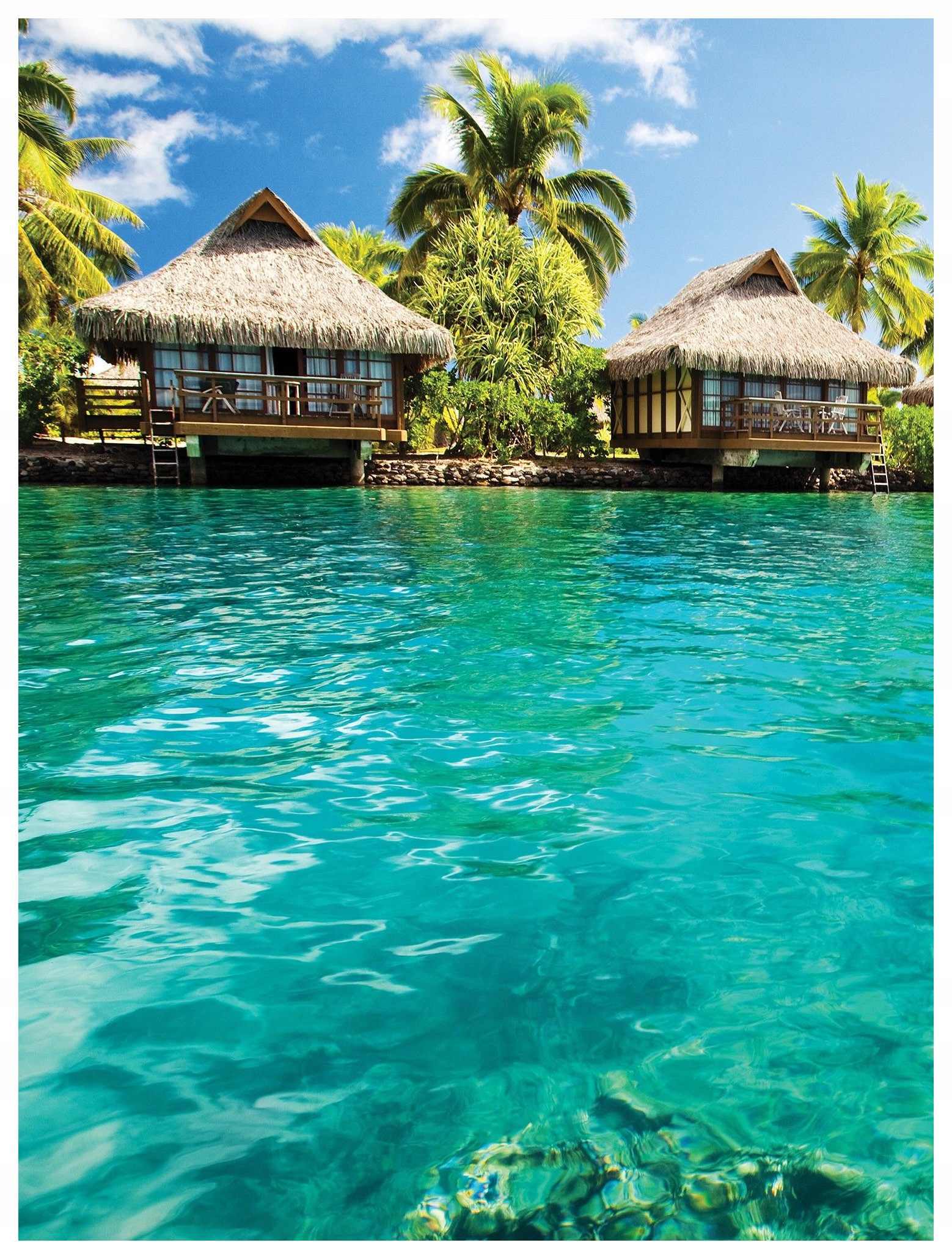 Fototapeta Tropický raj Bungalov vinylová 184x254 Relax modrá lepidlo