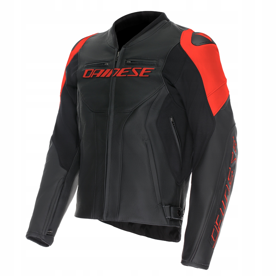 Kožená motocyklová bunda Dainese Racing 5 čierna/červená-Fluo 60
