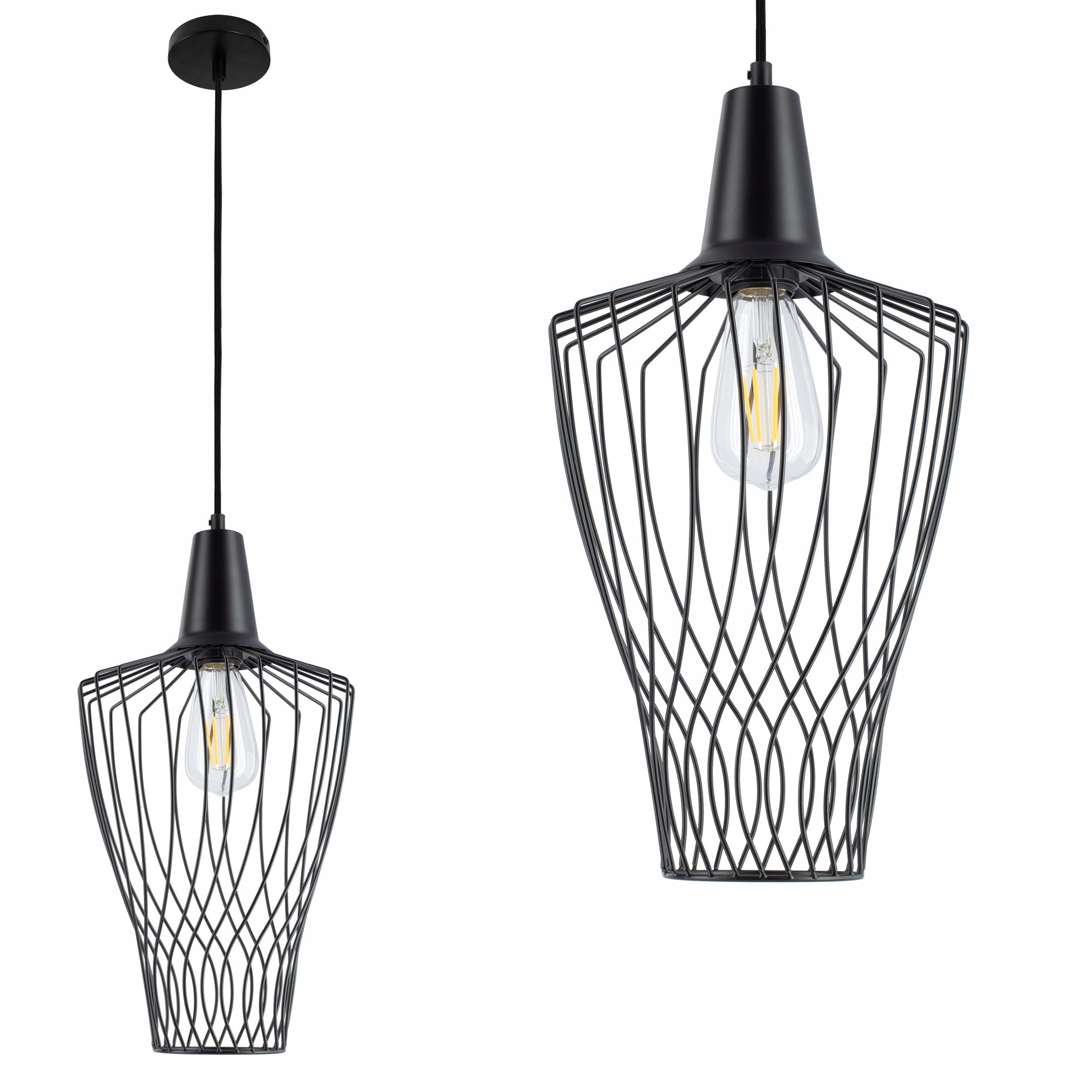 

Lampa sufitowa wisząca Loft Żyrandol Retro Czarna