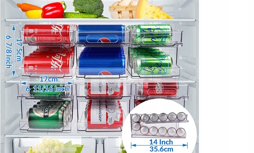 BINGOHIVE ORGANIZER DO LODÓWKI NA PUSZKI 12x330ML Kolor przezroczysty