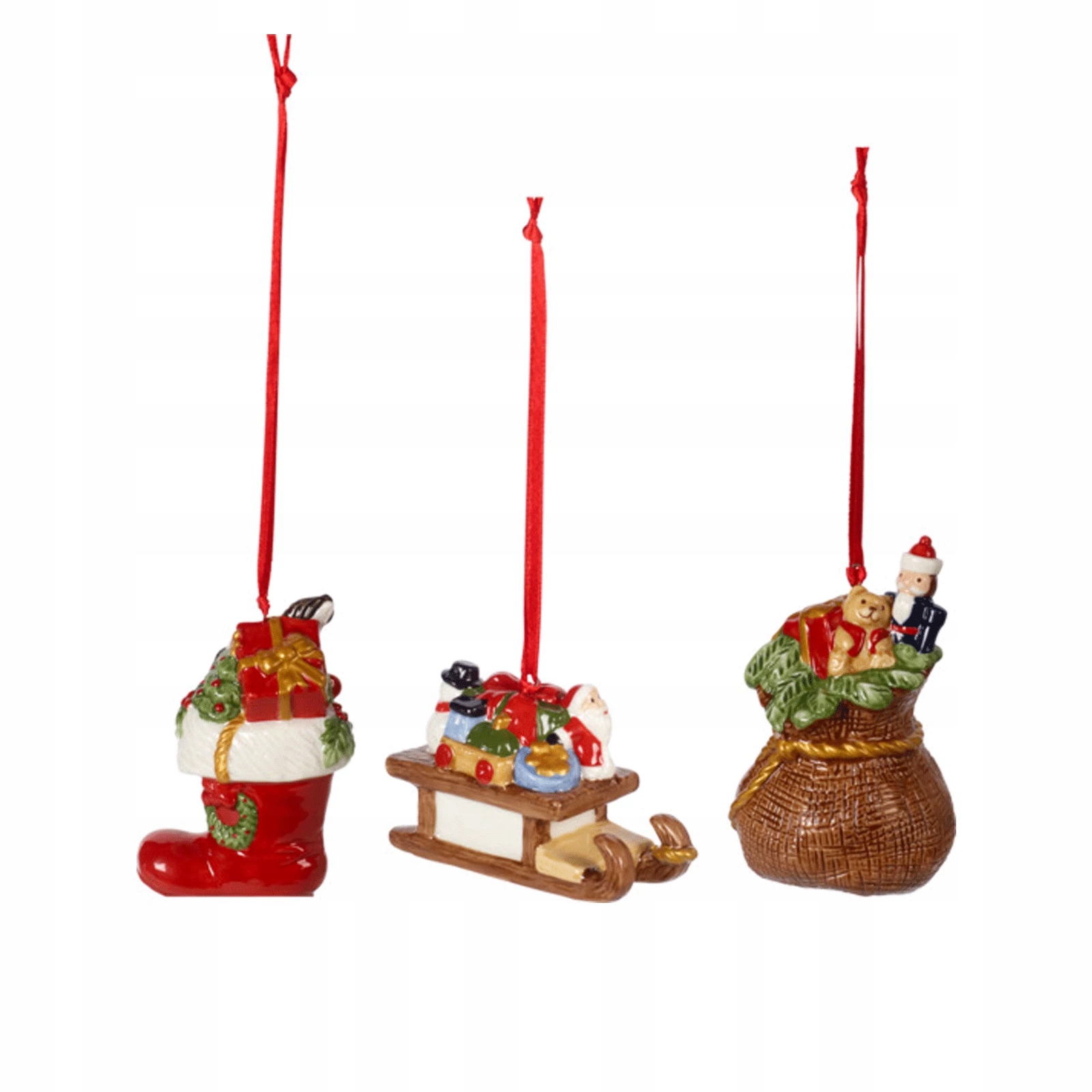 Sada 3 přívěsků na boty, sáňky a sáček Nostalgic Ornaments Villeroy & Bo