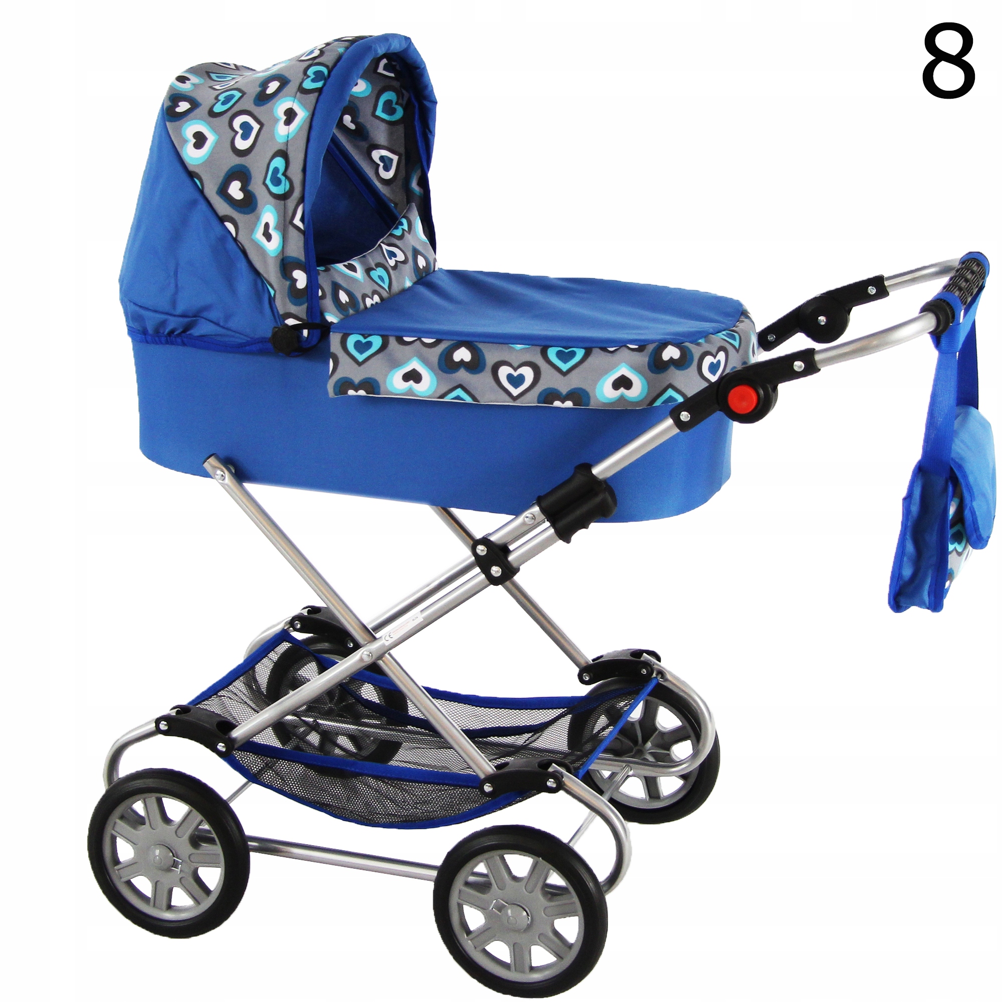 WÓZEK DUŻY DLA LALEK GŁĘBOKI + Pościel+Torebka PL Materiał metal plastik tkanina