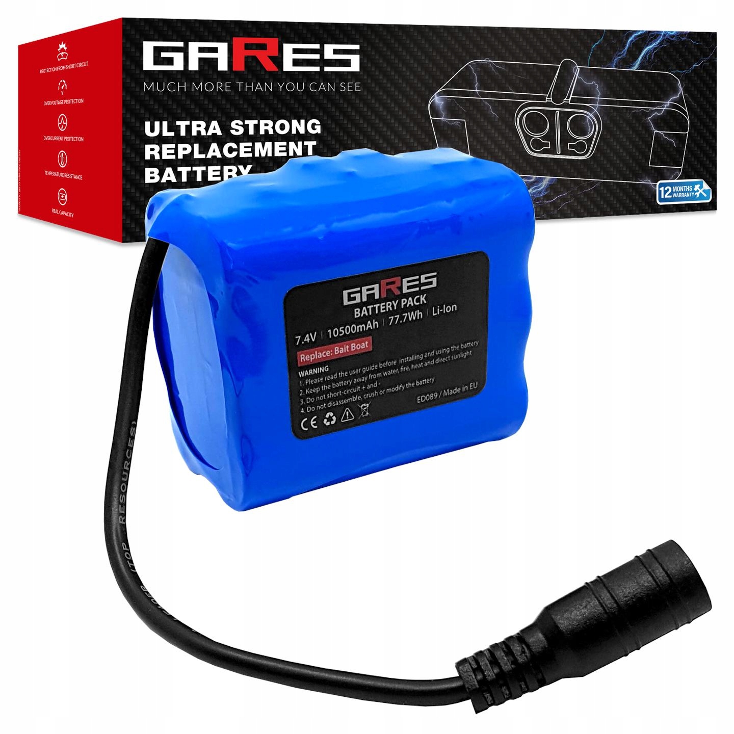 Baterie Akumulátor pro nástražnou loď Rc Flytec D16 D18 D19 7,4V 10,5Ah