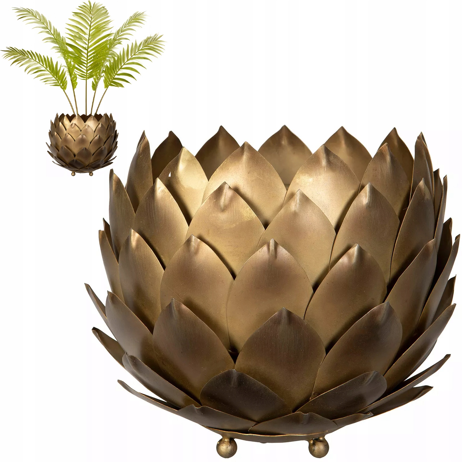 Květináč Loft Květina 20 cm velká kovová krytka na parapet květiny šiška