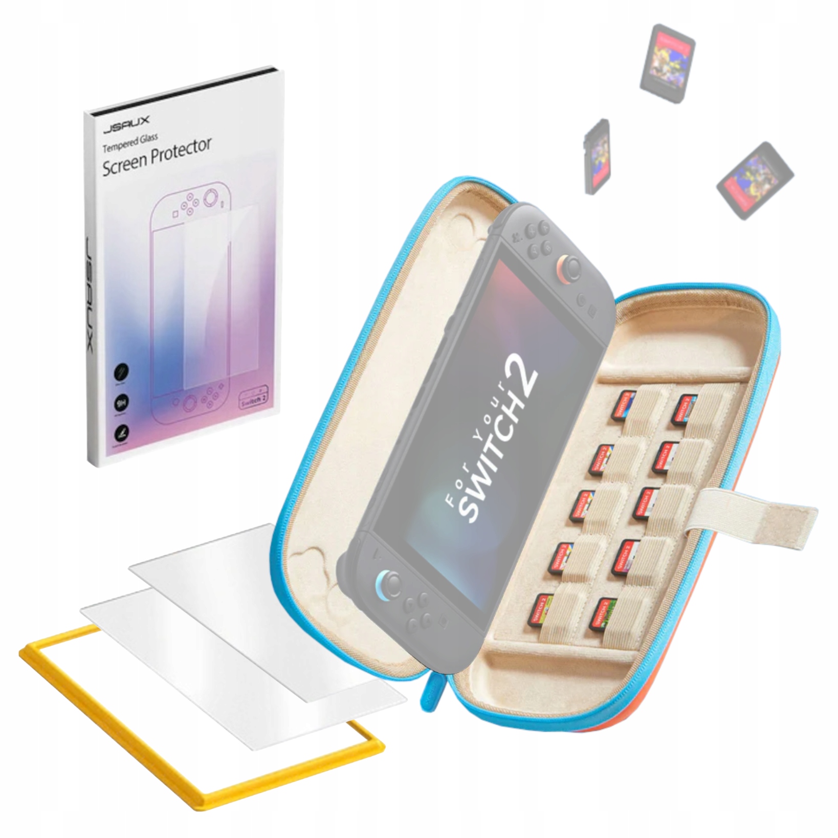 Szkło ochronne matowe Etui Pokrowiec Pomarańczowe do Nintendo Switch 2