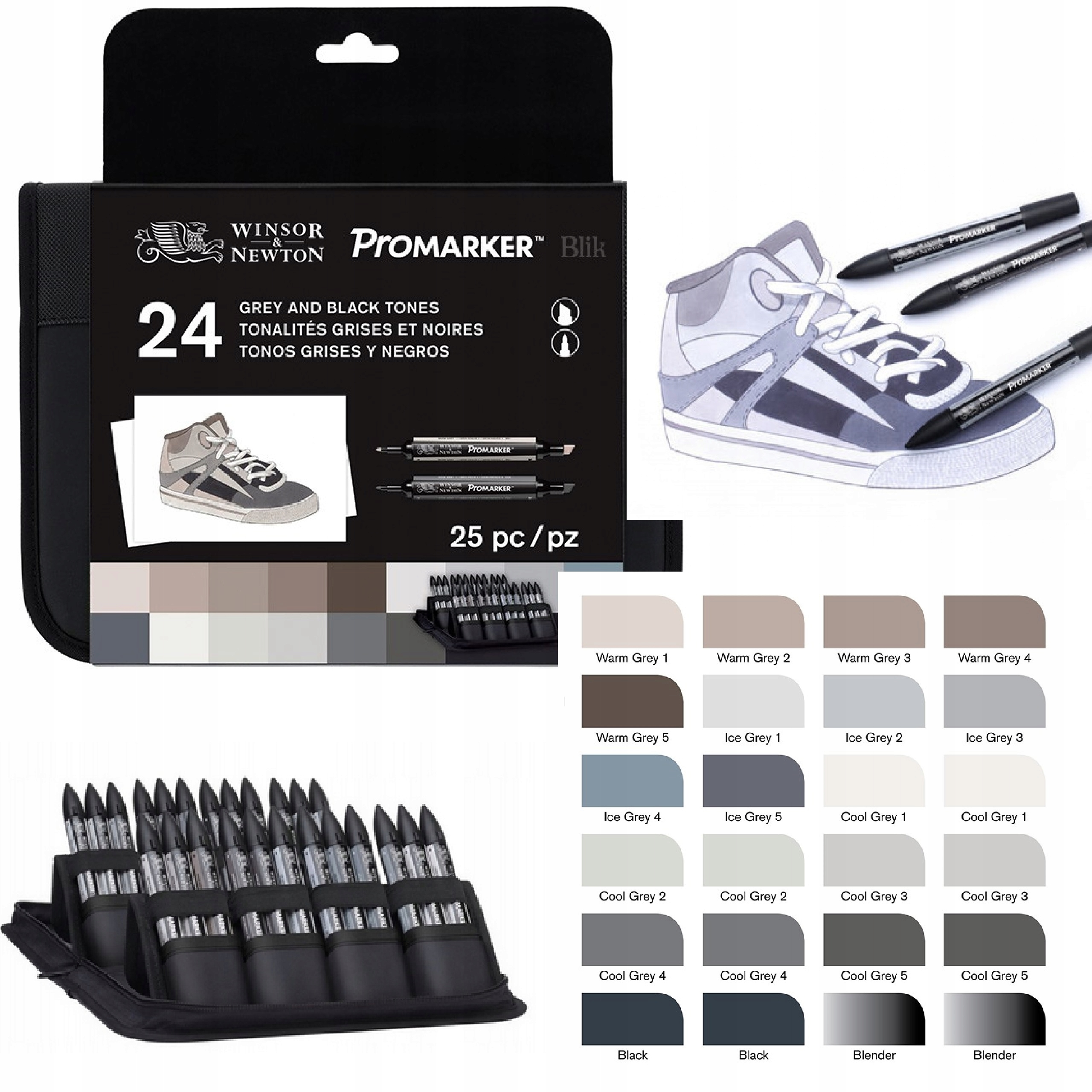 Promarker Sada Popisovačů 24 Kol. Etu Grey