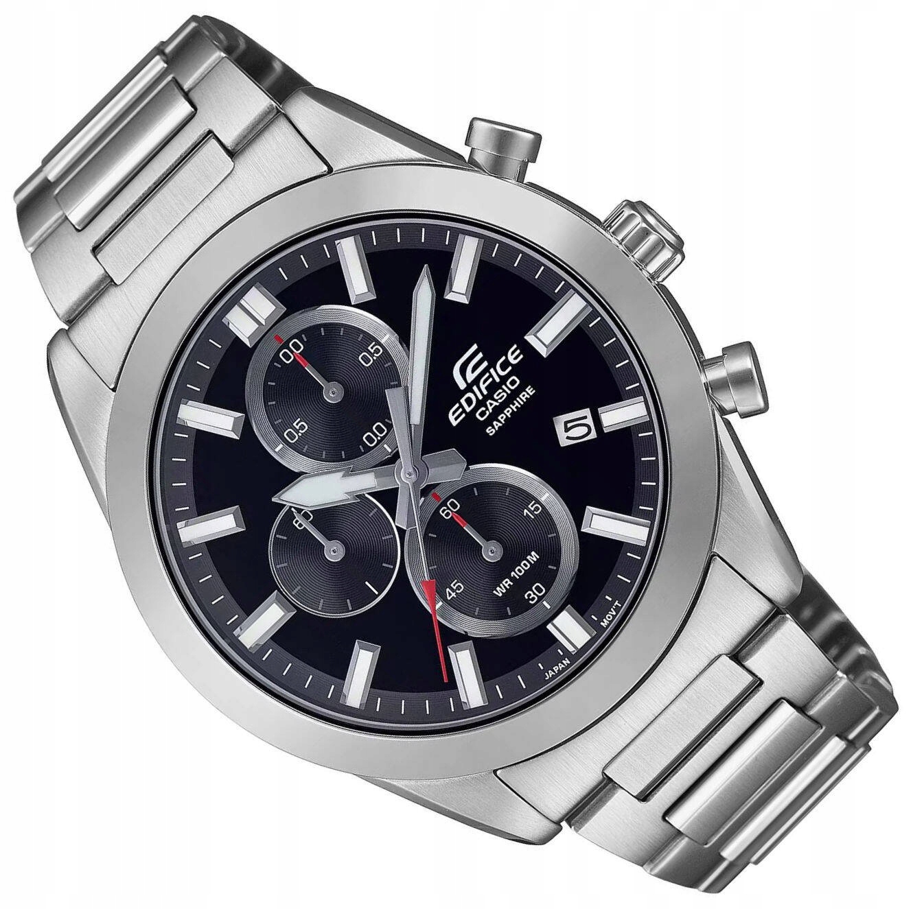 Klasické Ocelové Hodinky Casio Edifice Safír Chronograf EFB-710D -1AVUEF