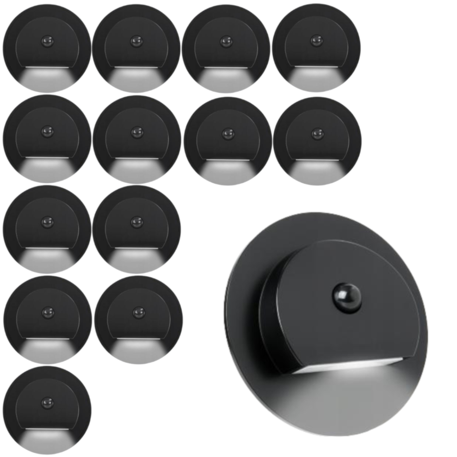 14 X Černá Led Schodišťová Lampa, Schodišťové Osvětlení, Senzor Pohybu Soumraku