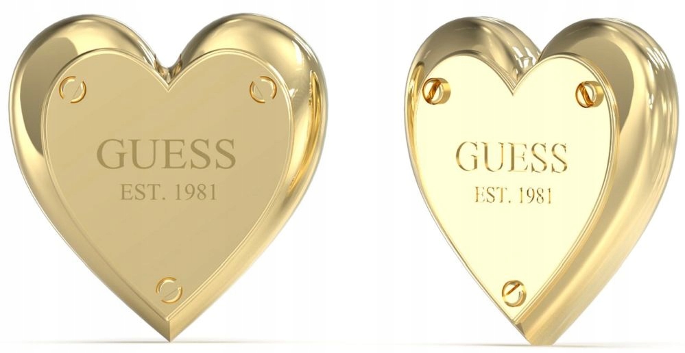 Módní Dámské Náušnice Guess All You Need Is Love Zlaté Srdce Na Tyčinku Set
