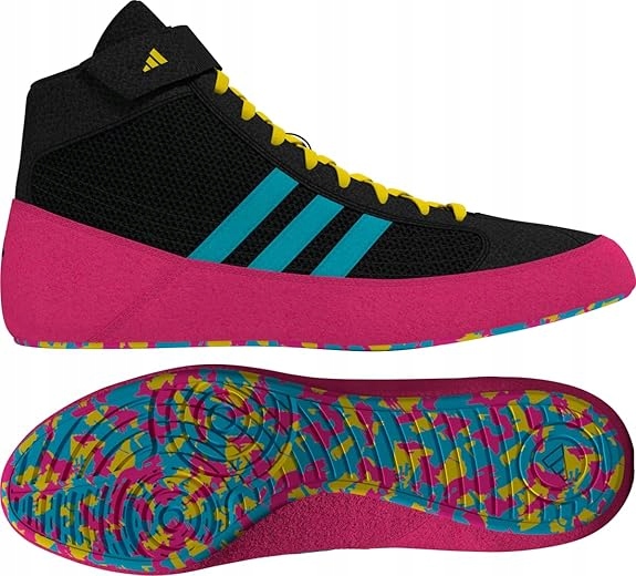 Adidas Boxerské zápasnické boty Havoc II Black/Cyan/Pink 44 2/3