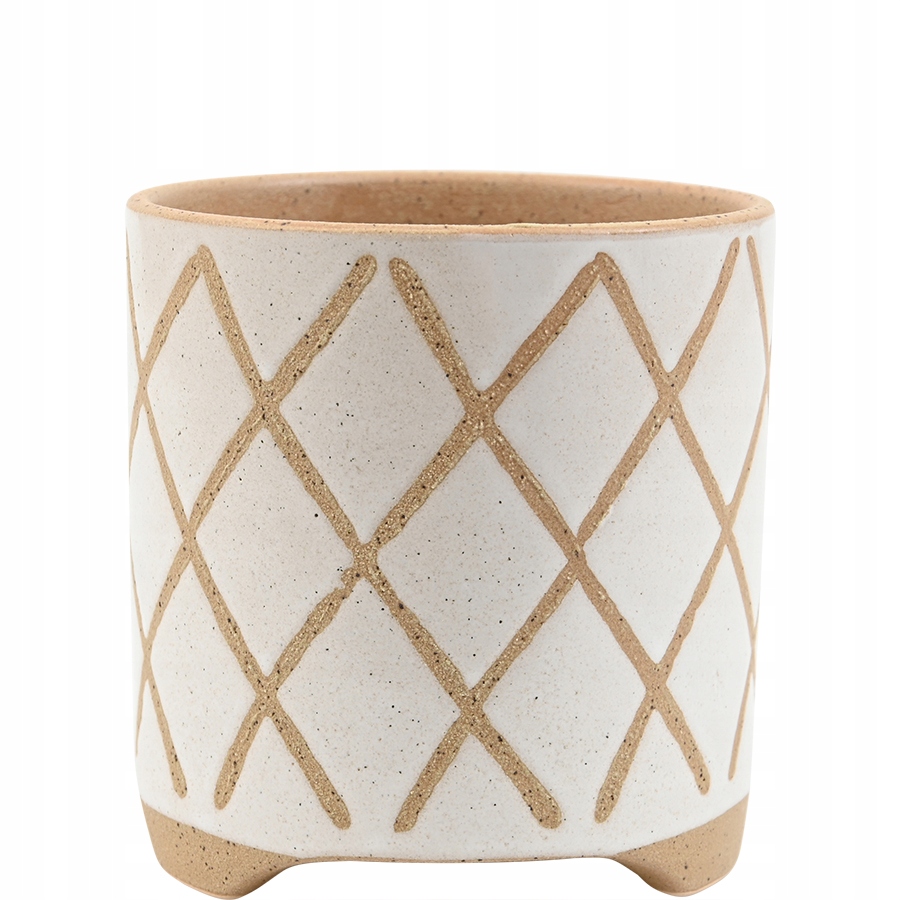 

Doniczka Ceramiczna Biała Beżowa Osłonka 14x13cm