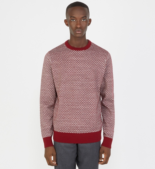 Tommy Hilfiger Vínový Svetr S Geometrickým Vzorem