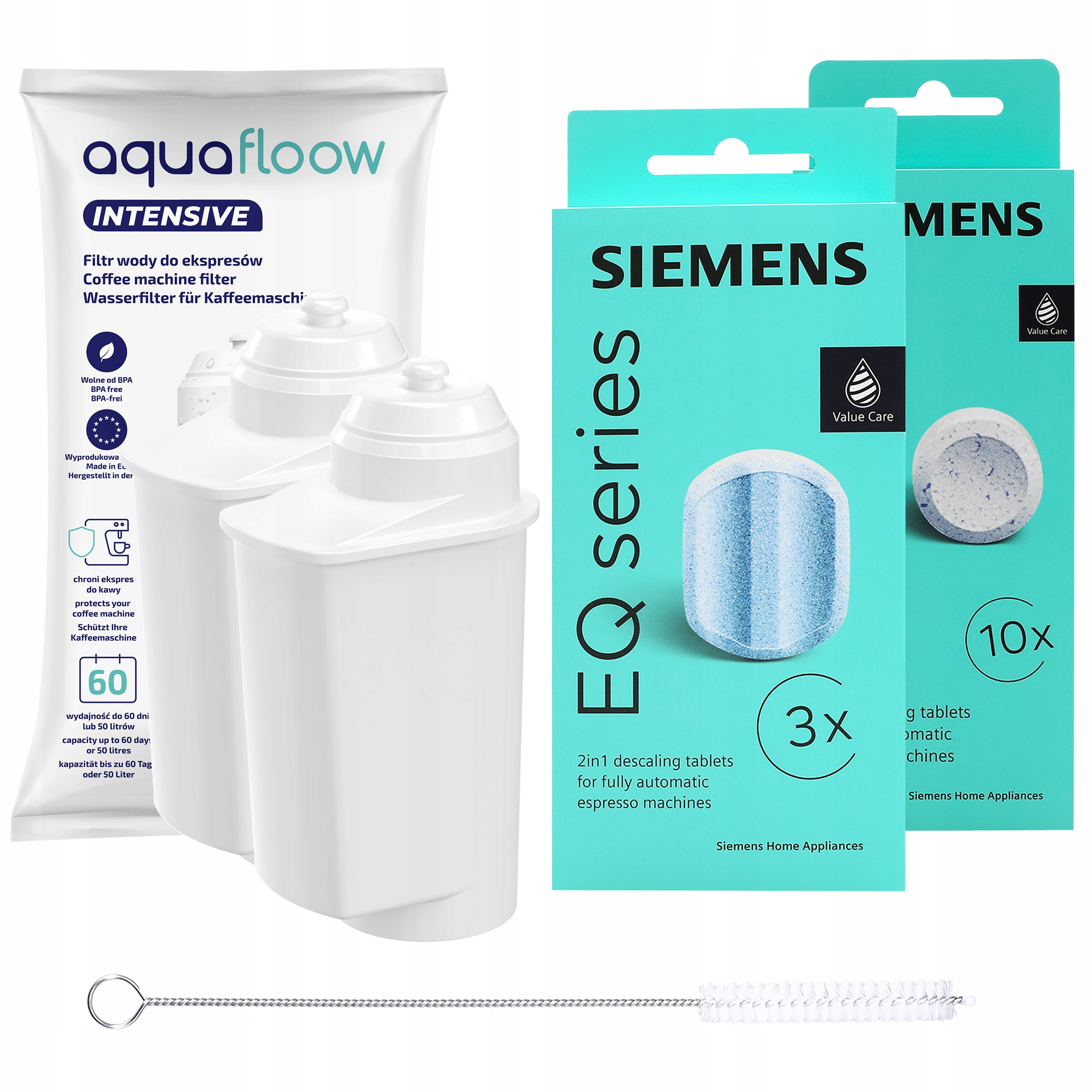 Odkamieniacz i tabletki Siemens AquaFloow 2x filtr do ekspresu Siemens