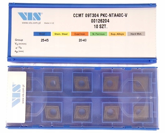 PŁYTKI CCMT 09T304 PKC-NTA40C-V VIS STAL ŻELIWO Marka inny