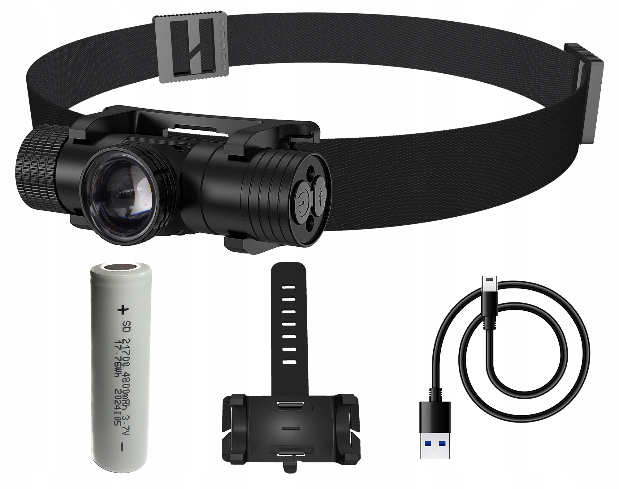 Premium! Dalekosiężna Latarka Czołowa Led Zoom maXvision T21B Lampka Rower