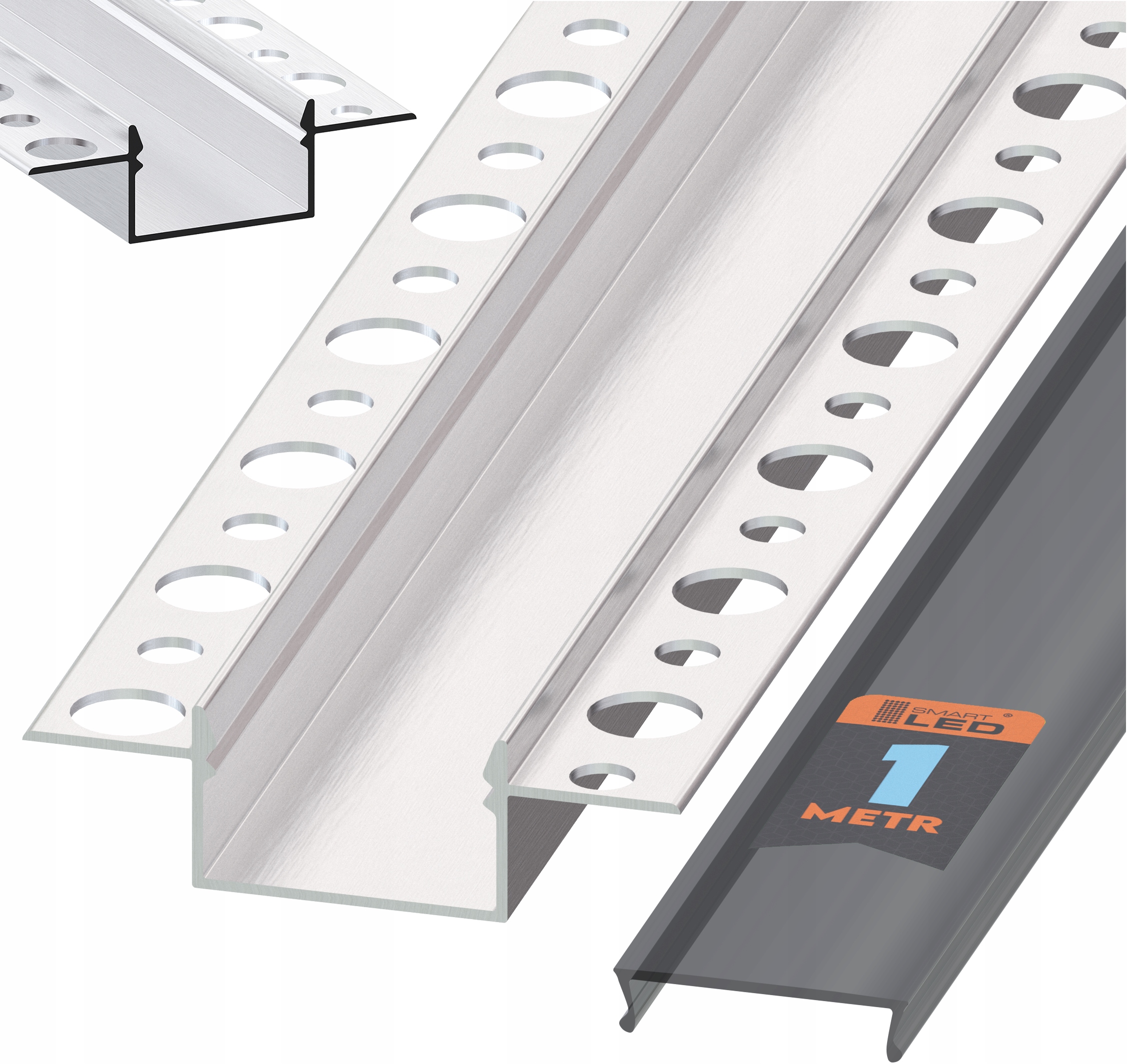 Profil LED aluminiowy do płyt GK gipsowych wpuszczany 1m regips szeroki Marka Smartled