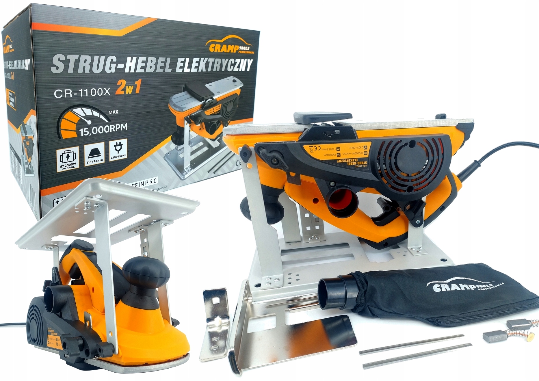 Cramp CR-1100X strug elektryczny do drewna hebel heblarka 2000W +stolik