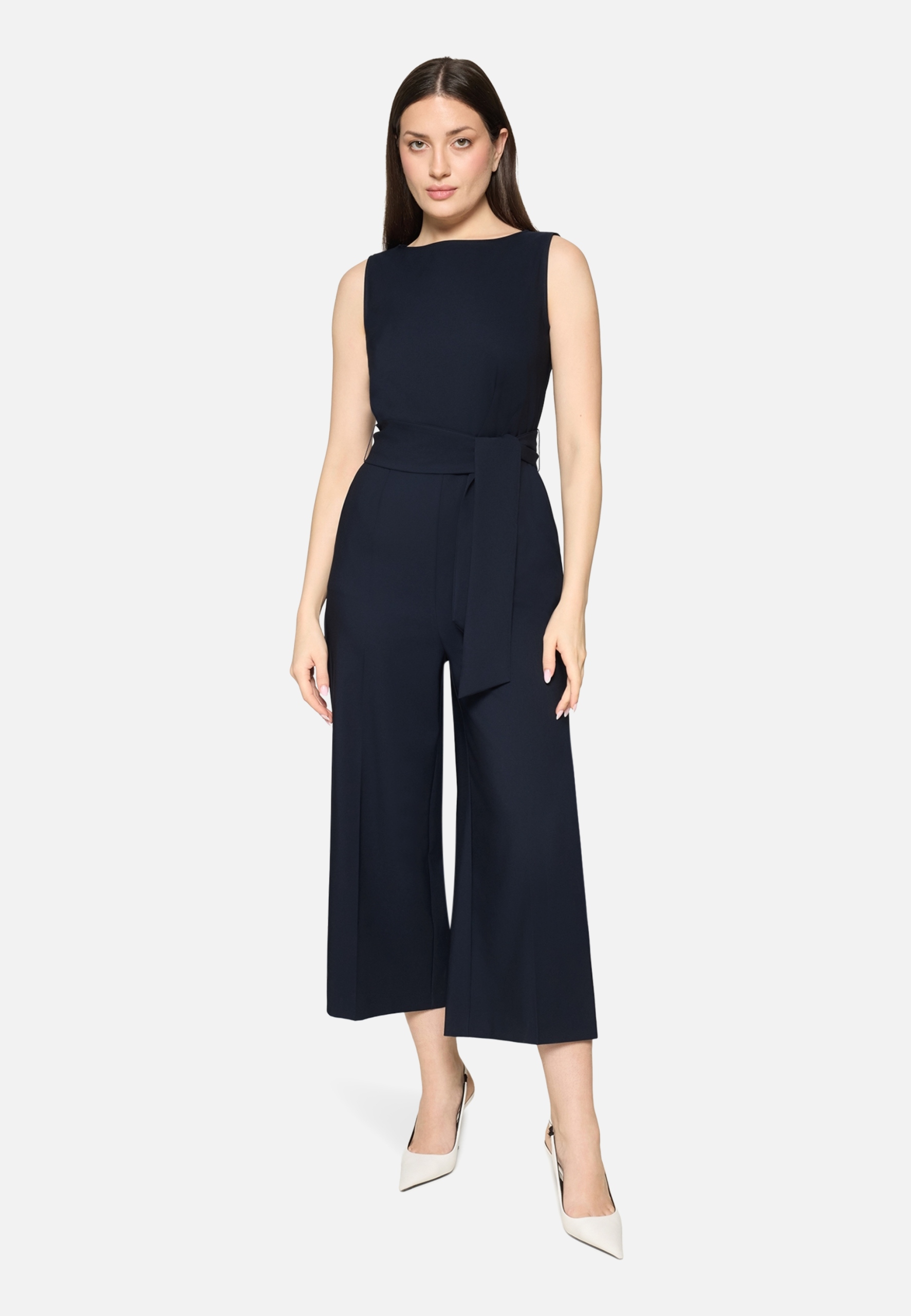 Betty Barclay Tmavě Modrá Kombinéza Bez Rukávů Se Zavazováním V Pase 44 6F