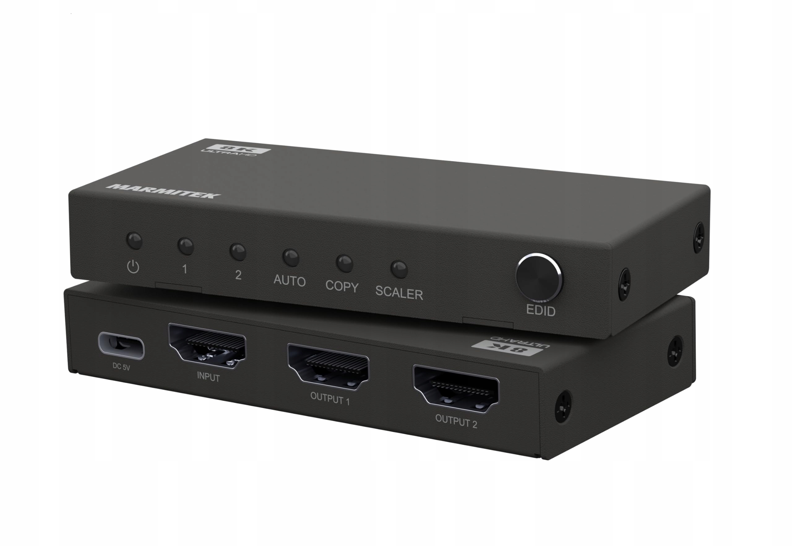 Outlet Spliter/Rozdzielacz HDMI menu szary elegancki OPIS zestaw Marmitek