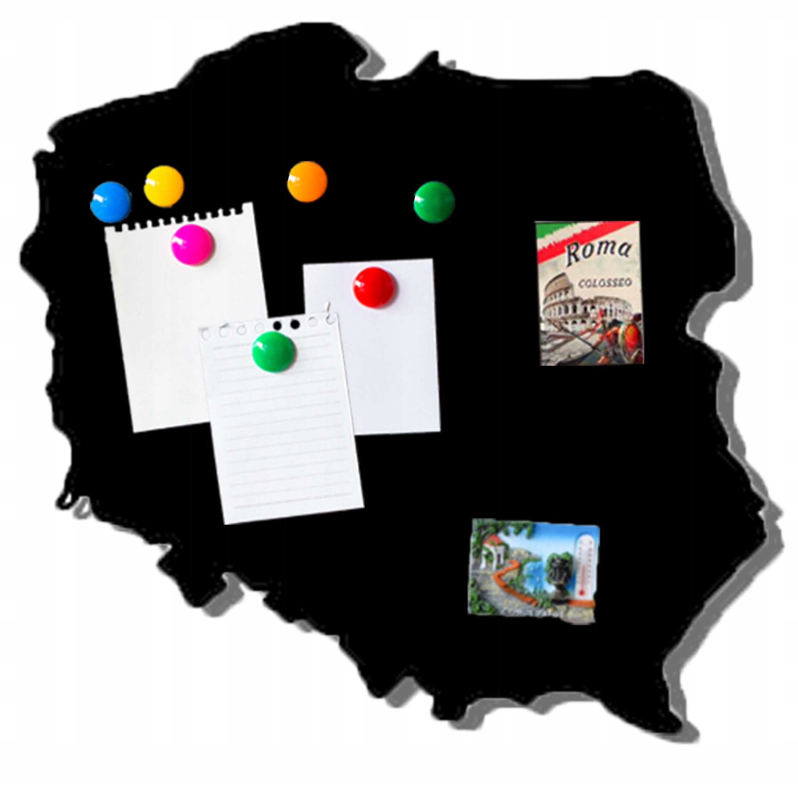 Tablica MAPA POLSKI magnesy kreda magnetyczna 45x48cm